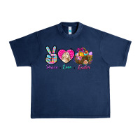 Navy Peace love Easter Urban Heavy Tee - NancyCooperArtShop