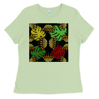 Matcha african and leaf seamless pattern Ladies Tee - BundleAndBundleShop