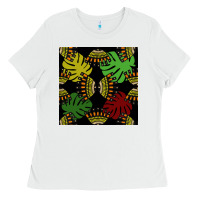 African And Leaf Seamless Pattern Ladies Tee | Teevron
