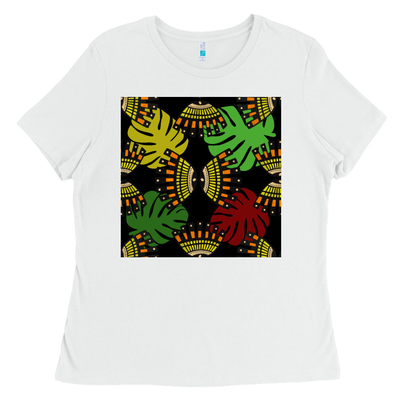 African And Leaf Seamless Pattern Ladies Tee by BundleAndBundleShop | Teevron