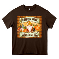 Chocolate Brown Pumpkin Spice Everything Nice Gnome Heavy Core Tee - MaliasSmallBusiness