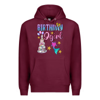 Burgundy Birthday Girl 9 Premium Hoodie - BundleAndBundleShop