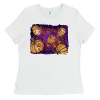 White halloween leaves tool leather backround Ladies Tee - RanaPortraitStore