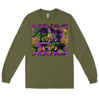 Army Green mardi gras fleur de lis Long Sleeve Tee - CowGirlArtShop