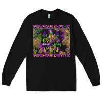 Black mardi gras fleur de lis Long Sleeve Tee - CowGirlArtShop