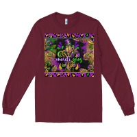 Burgundy mardi gras fleur de lis Long Sleeve Tee - CowGirlArtShop