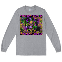 Heather Grey mardi gras fleur de lis Long Sleeve Tee - CowGirlArtShop