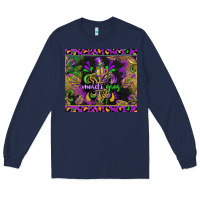 Navy mardi gras fleur de lis Long Sleeve Tee - CowGirlArtShop