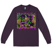 Plum mardi gras fleur de lis Long Sleeve Tee - CowGirlArtShop