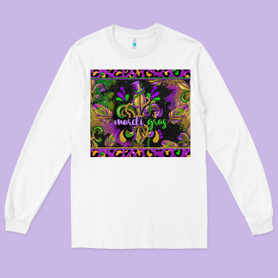 Mardi Gras Fleur De Lis Long Sleeve Tee Designed By Cowgirlartshop
