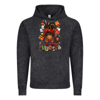 Vintage Black one merry nurse afro messy bun Vintage Hoodie - texasbilliewilder