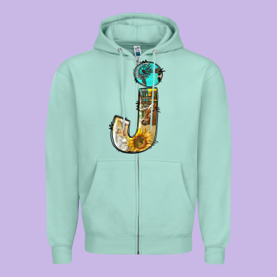 Farm Life Alphabet Lowercase Letters J Zipper Hoodie Designed By Bundleandbundleshop
