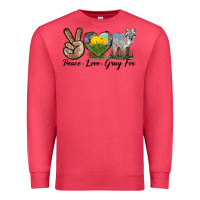 Cardinal Peace Love Gray Fox Premium Sweatshirt - LillyAllenDesigns