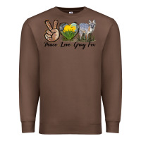 Chestnut Peace Love Gray Fox Premium Sweatshirt - LillyAllenDesigns