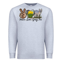 Heather Grey Peace Love Gray Fox Premium Sweatshirt - LillyAllenDesigns