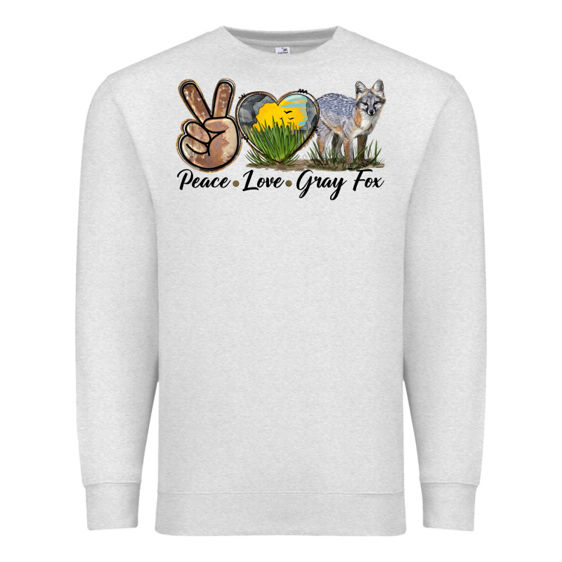 Peace Love Gray Fox Premium Sweatshirt by LillyAllenDesigns | Teevron