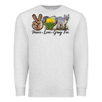 Oatmeal Heather Peace Love Gray Fox Premium Sweatshirt - LillyAllenDesigns