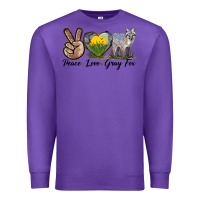 Purple Peace Love Gray Fox Premium Sweatshirt - LillyAllenDesigns