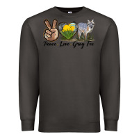 Smoke Peace Love Gray Fox Premium Sweatshirt - LillyAllenDesigns