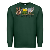 Sports Green Peace Love Gray Fox Premium Sweatshirt - LillyAllenDesigns