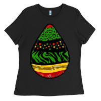 Black teardrop african pattern Ladies Tee - BundleAndBundleShop