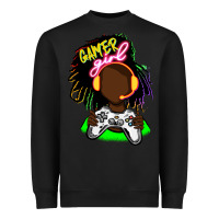 Black black gamer girl Heavyweight Sweatshirt - FaDigitalArtStudio