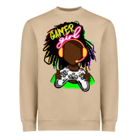 Black Gamer Girl Heavyweight Sweatshirt | Teevron