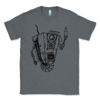 Charcoal Heather b&w claptrap   borderlands Classic Tee - tuanDangUi