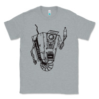 Heather Grey b&w claptrap   borderlands Classic Tee - tuanDangUi