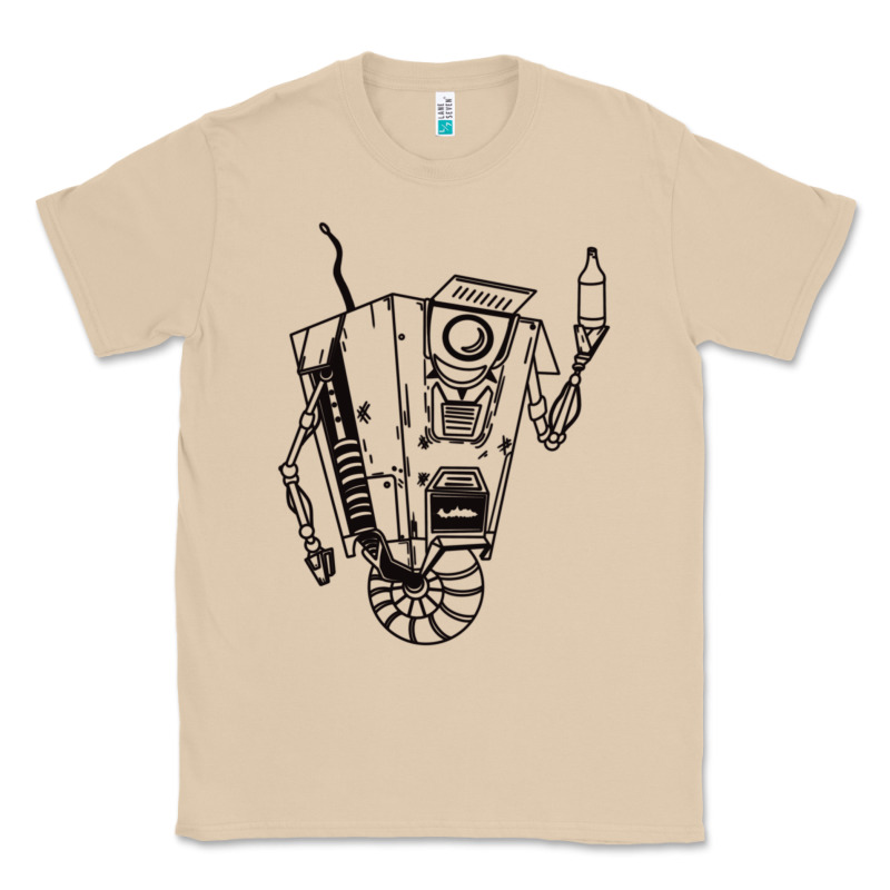 B&w Claptrap   Borderlands Classic Tee by tuanDangUi | Teevron
