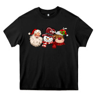 Black santa snowman reindeer Heavy Core Tee - MaliasSmallBusiness