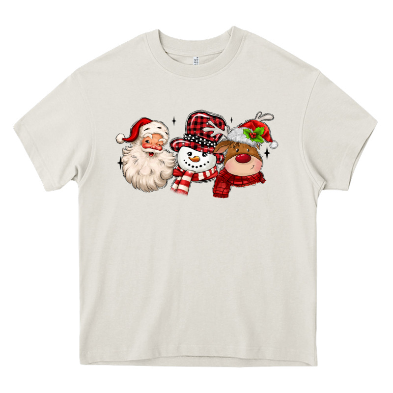 Santa Snowman Reindeer Heavy Core Tee by MaliasSmallBusiness | Teevron