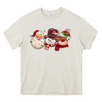 Cream santa snowman reindeer Heavy Core Tee - MaliasSmallBusiness