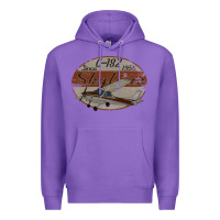 Purple cessna 182 skylane since 1956 retro vintage airplane design Premium Hoodie - tuanDangUi
