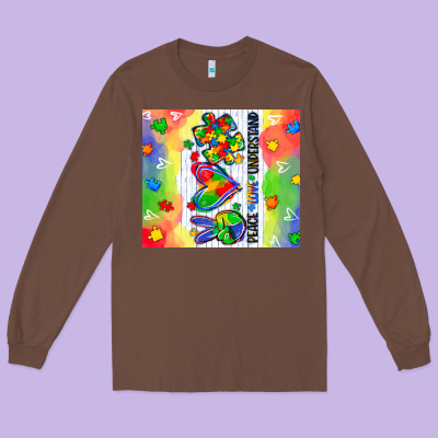Peace Love Understand Long Sleeve Tee Designed By Cowgirlartshop