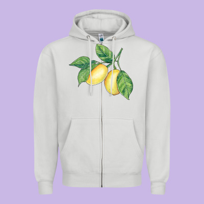Lemons Zipper Hoodie Designed By Bundleandbundleshop