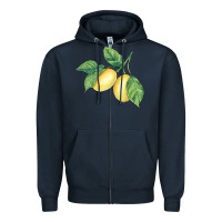 Navy lemons Zipper Hoodie - BundleAndBundleShop