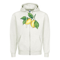 Oatmeal Heather lemons Zipper Hoodie - BundleAndBundleShop