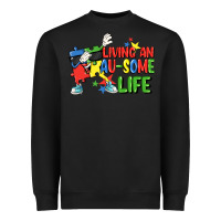 Black Living an au-some life Autism Awareness Day Heavyweight Sweatshirt - FaDigitalArtStudio