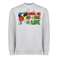 Living An Au-some Life Autism Awareness Day Heavyweight Sweatshirt | Teevron