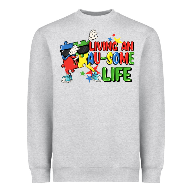 Living An Au-some Life Autism Awareness Day Heavyweight Sweatshirt by FaDigitalArtStudio | Teevron