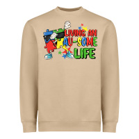 Mushroom Living an au-some life Autism Awareness Day Heavyweight Sweatshirt - FaDigitalArtStudio