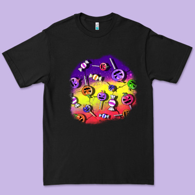 Halloween Candy  Patches Premium Tee Designed By Bundleandbundleshop