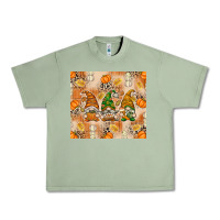 Oil Green Fall with Gnomes Urban Heavy Tee - texasbilliewilder