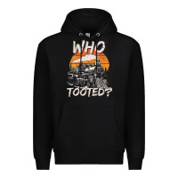 Black Who Tooted Funny Train Lovers And Railroad Retro Vintage Premium Hoodie - tuanDangUi