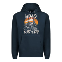 Navy Who Tooted Funny Train Lovers And Railroad Retro Vintage Premium Hoodie - tuanDangUi