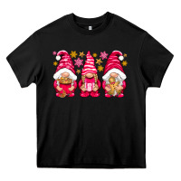 Black Pink Christmas gnomes Heavy Core Tee - NancyCooperArtShop