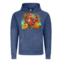 Vintage Denim Turkey pumpkins Vintage Hoodie - NancyCooperArtShop