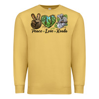 Antique Gold peace love koala Premium Sweatshirt - LillyAllenDesigns