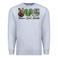 Heather Grey peace love koala Premium Sweatshirt - LillyAllenDesigns